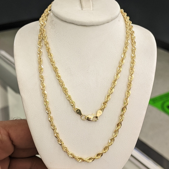 10kt Real Gold Rope Chain 3.5mm 24 inch
